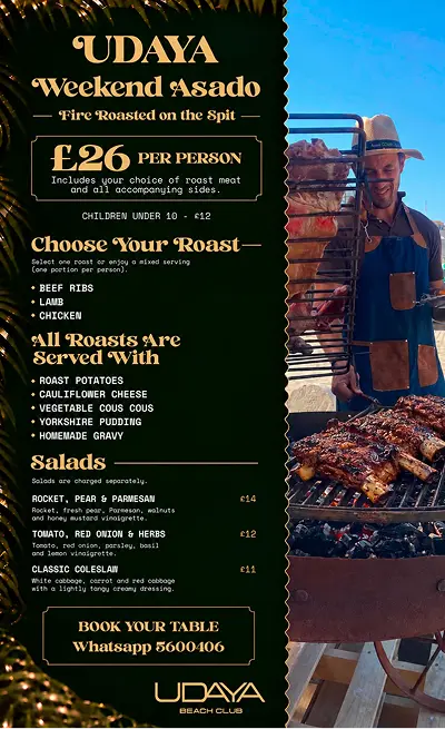 Weekend Asado menu